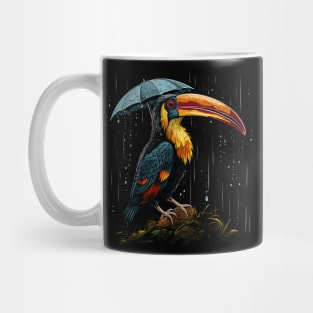 Hornbill Rainy Day With Umbrella Mug